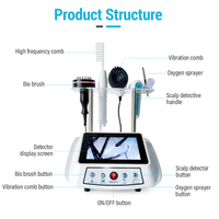 Appareil multifonctionnel 5-en-1 pour le soin du cuir chevelu, machine de thérapie capillaire par pulvérisation, dispositif de soin de la peau de la tête, pulvérisateur nano pour salon de coiffure