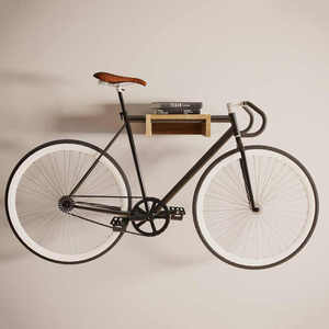 WOQI in <span class=keywords><strong>legno</strong></span> massello portabiciclette di colore personalizzato per biciclette per interni con montaggio a parete in <span class=keywords><strong>legno</strong></span> fatto a mano porta bici porta-parete segno per uso domestico - Product Image 2