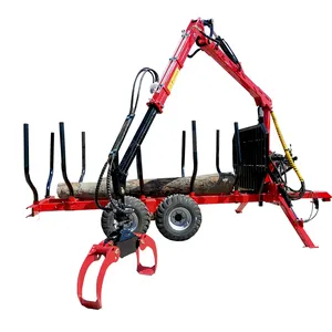 ATV Trailer Log Grab Tải Grapple 4.2/4.7/5.5/6.5/7M Cần Cẩu Gỗ Thủy Lực Cho 6T/8T/10Ttractor Máy Móc Rừng Ở Canada