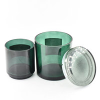 Pot de bougies en verre, grand contenant de luxe transparent, pour bougies, couleur verte, dhl, expédié de la chine