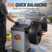 LEO L9002 - Équipement d'alignement de roues de haute précision avec affichage numérique, équilibreuse de pneus, mesure entièrement automatique 1g, 10"-24", 70kg, 140 tr/min