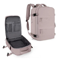 Mochila de Viaje Profesional Personalizada de Color Morado, con Apertura de 180 Grados, Bolsa de Mano de Gran Capacidad, Mochila de Fin de Semana