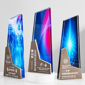 Toptan renk baskılı kupa ödülü tasarım kristal kupa kurumsal çalışanlar ödülleri kupa - Product Image 3
