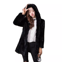 MWFur Rex Fourrure De Lapin Long Style Femmes Manteau Avec Chapeau Hiver Chaud Mode Lapin Cheveux Vêtements Pour Femmes
