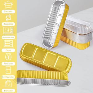 200ml 4oz Color Coated Aluminum <b>Foil</b> Loaf Pan With Dome Plastic Lid Disposable Colored Aluminum <b>Foil</b> Baking <b>Container</b> - Product Image 4