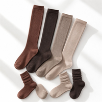 Chaussettes hautes côtelées personnalisées pour femmes, 4 couleurs, douces, extensibles, style décontracté, OEM ODM, vente en gros, automne hiver