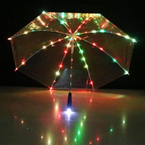 Flashing Light Cool Children 38" Arc POE/ PVC clear Solar <b>Umbrella</b> with Light - Product Image 1