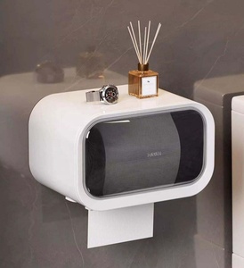 Étagère de rangement murale moderne en plastique <span class=keywords><strong>sans</strong></span> perçage pour serviettes de toilette, rouleaux de papier toilette, boîtes à mouchoirs, organisateur de salle de bain - Product Image 6