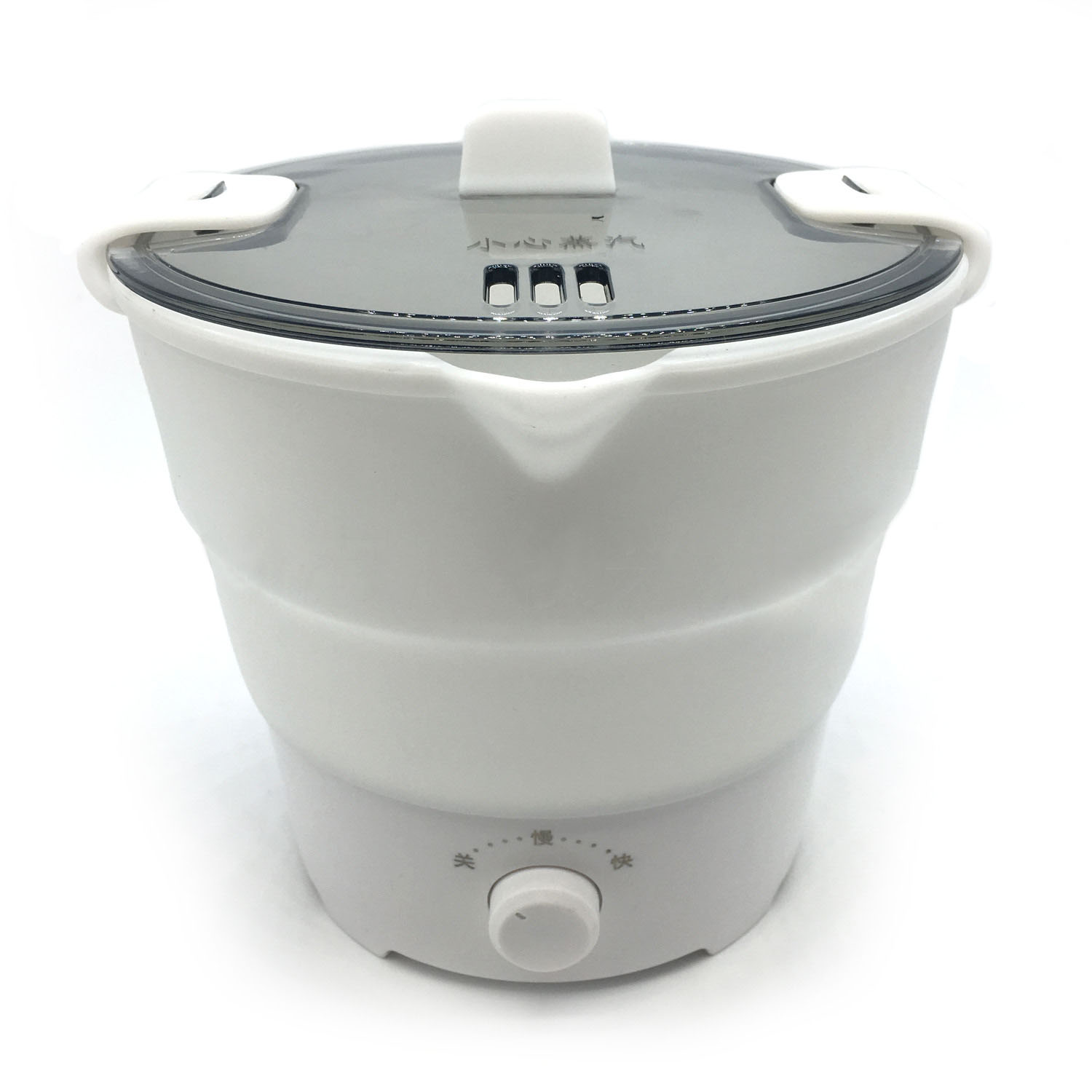 Food Grade Silicone Cookware Water Steamer Portable Foldable Mini Electric Hot Pot Cooker 1.2L Travel Heating Kettle