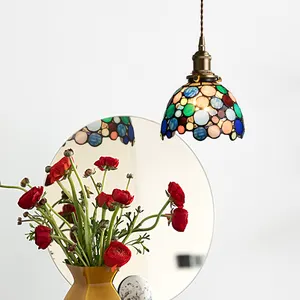 Lampada a sospensione paralume in vetro colorato lampadario di alta regolabile lampada a sospensione decorazione soggiorno sala da pranzo lampada da cucina