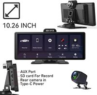 Estéreo para Auto con Pantalla Táctil IPS 4K de 10.26 Pulgadas, CarPlay/Android Auto, Cámara de Reversa 1080P, Mirror Link/Control por Voz, Transmisor FM, AUX