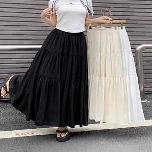 Hot Selling Breathable Sweet Casual A-line High-Waisted <b>Pleated</b> <b>Skirt</b> for Women Solid Color Suitable Dress - Product Image 2