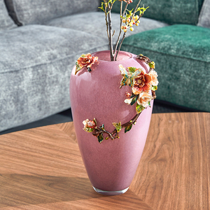 Jarrón de <span class=keywords><strong>Cristal</strong></span> SANLOREN para Decoración del Hogar, Estilo Moderno y Lujoso, <span class=keywords><strong>Cristal</strong></span> Transparente, Tamaño Pequeño, Color <span class=keywords><strong>Rojo</strong></span> Púrpura, para Mesa o Escritorio, Jarrón de Sobremesa Verde - Product Image 3