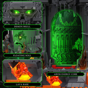 JMBricklayer Set de Bloques de Construcción Portal Oscuro, Puerta Gótica con Calaveras, Luz LED, Puerta de Demonio de Fantasía, 1108 Piezas, Juguete de Construcción para Adultos - Product Image 2
