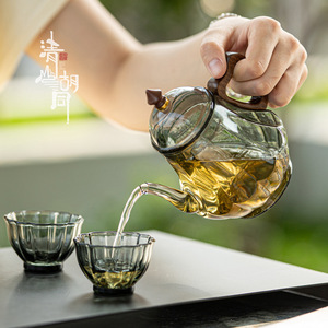 Théière en verre en forme de cœur Lotus avec couvercle, résistante à la chaleur, pour la préparation du thé à usage domestique - Product Image 2