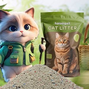 Litière pour chat CE à haute agglomération, importée, à base de charbon actif, zéolite, roche volcanique, granulés minéraux et bentonite - Product Image 1