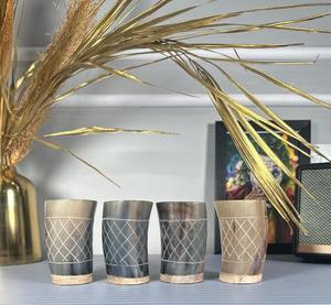 Corne à boire viking authentique de haute qualité et cornes de bœuf polies pour bière, logo personnalisé, pour fêtes, en provenance d'Inde, 100% corne naturelle - Product Image 1