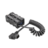 Câble d'alimentation enroulé Poyinco en aluminium D-Tap vers batterie factice NP-F550 pour moniteur Atomos Ninja et éclairage LED NP-F550/NP-F970