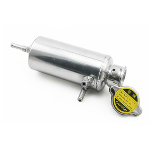 Réservoir d'expansion universel en alliage d'aluminium SX005 argenté pour voiture, avec évacuation de refroidissement et anti-mousse - Product Image 1