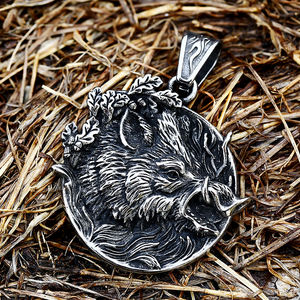 SS8-899P acier inoxydable écureuil <span class=keywords><strong>pendentif</strong></span> 3D rond haute qualité bijoux pour hommes Animal <span class=keywords><strong>sanglier</strong></span> <span class=keywords><strong>pendentif</strong></span> bijoux en gros - Product Image 5