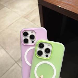 Ốp lưng điện thoại nam nữ không dây sạc từ tính 2 trong 1 màu sắc thời trang cho <span class=keywords><strong>iPhone</strong></span> 17 16 15Pro 14 13 12 11 bán chạy - Product Image 3