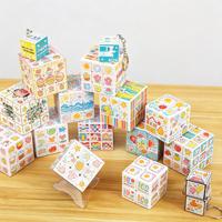 Vente en gros de porte-clés mini cube magique créatif personnalisé, 3 cm, 3,5 cm, 3*3, impression UV, motif de dessin animé, puzzle de poche, jouets éducatifs