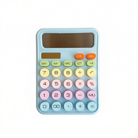 Calculatrice SUNING bleue en plastique, alimentée par piles, avec écran à 8 chiffres et pile bouton, grands boutons pour étudiants et usage au bureau