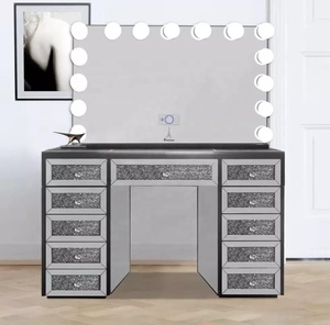 Meilleure vente Table de toilette blanche de luxe légère à treize tiroirs avec miroir Meubles de salon avec miroir Coiffeuse - Product Image 4