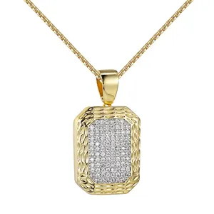 Pendentif pour chien style pépite d'or jaune customhip hop icedout 925 argent sterling moissanite diamant bijoux fins en gros