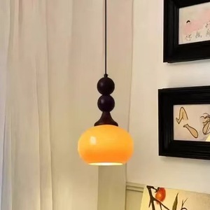 Dropshipping Shopify Retro French Cream Pendant Light Height Adjustable Single Head LED Hanging <b>Lamp</b> For Bedroom <b>Bedside</b> Entrywa - Product Image 2
