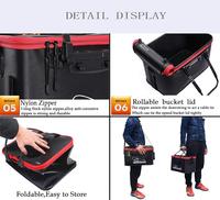 Seau de pêche pliable 23L, conteneur multifonctionnel pour poissons vivants, sac de pêche extérieur en EVA, garde les appâts frais, capture les poissons vivants