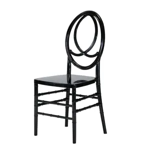 Perfect Quality Black Resin Plastic Events Stackable Wedding Banquet Tiffany Oval Phoenix Chairs