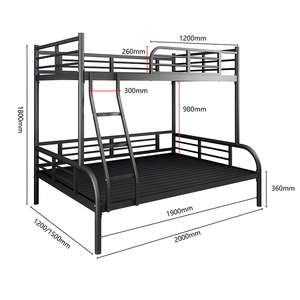 Litera con cápsula de acero resistente para hotel, cama de doble piso con escalera para jóvenes - Product Image 6