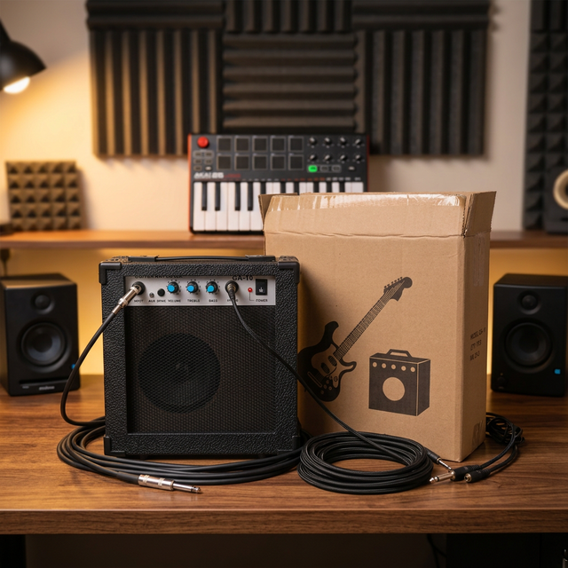 Portable 10W Electric Guitar Amplifier Mini Practice with Distortion Compact Lightweight Metal Custom Logo Beginner Daily Use