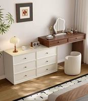 Coiffeuse moderne extensible et éclairée avec commode à tiroirs, grand rangement, finition noyer, pour chambre à coucher – Meilleure vente