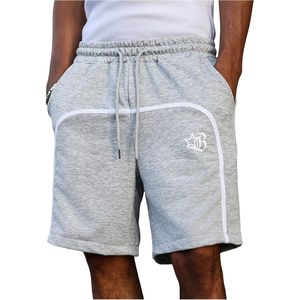Shorts de sport athlétiques pour hommes FOXA, séchage rapide, pour la gym, l'entraînement, la course, le basketball, streetwear, gris à rayures latérales - Product Image 1