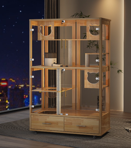 Mobile per Gatti in Legno Retrò di Lusso, Arredamento Moderno per Animali Domestici da Soggiorno - Product Image 2