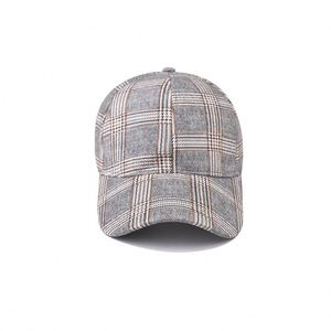 Casquette de baseball vintage 6 panneaux à dessus plat, motif à carreaux, pour hommes et femmes, style sportif, vente chaude, vente en gros - Product Image 3