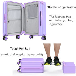 MGOB Bagage à ouverture frontale <span class=keywords><strong>Valise</strong></span> à main légère 20 "PC <span class=keywords><strong>Valise</strong></span> silencieuse étanche <span class=keywords><strong>Valise</strong></span> d'affaires à poignée large - Product Image 2