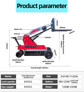 Caminhão De Empilhadeira De Motor Elétrico Personalizado 600KG-1000KG com Tanque Pequeno Guindaste De Elevação Carro Empilhamento Cross-Country Empilhadeira - Product Image 3