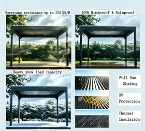 Gazebo de Aluminio Personalizado de Fábrica para Exteriores, Estructura con Recubrimiento en Polvo, Resistente a la Intemperie, Personalizado para Jardín, Patio, Terraza, NNS-PA01-010 A - Product Image 3