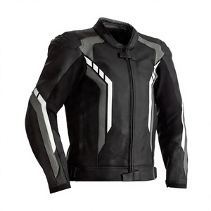 Veste de moto en cuir de vache véritable pour homme, équipement de protection avec armure CE niveau 2 et bosse dorsale - Product Image 1