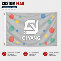 Drapeaux promotionnels en polyester tricoté à sublimation double face, imprimés numériquement avec logo personnalisé, 3x5 pouces, drapeau personnalisé
