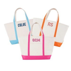 High Quality Eco-Friendly Solid Color Canvas Tote <b>Bag</b> with Open Closure and Embroidery Custom Logo Printed for Women's Shopping - Product Image 1