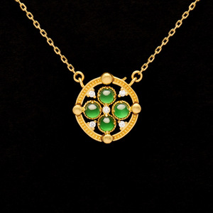 Collar de Jadeíta Feicui de Oro de 24K de Lujo Ortodoxo de Alta Calidad para Mujer, Certificado por Terceros, Ideal para Eventos de Gala - Product Image 2