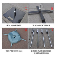 Base de support de drapeau publicitaire extérieur en métal anti-corrosion, adaptée aux mât de drapeau en fibre de verre de 3m à 7m