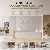 Qianhao - Mobilier de bureau commercial de luxe moderne haut de gamme en MDF, ensemble complet carré, pour restaurant, salon, réception