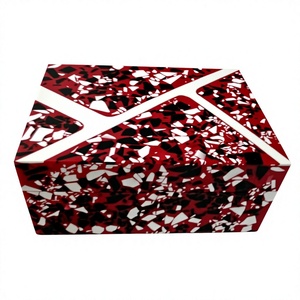 Sophisticated Home Office Jewelry Storage Boxes Elegant Wood and White Resin Inlay Stylish Home Decor Wooden <b>Box</b> for keepsake - Product Image 3