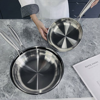 Poêle à frire professionnelle en acier inoxydable Tri-Clad, poêle à induction de qualité alimentaire 18/10, ensembles de casseroles de cuisine 8/10/12"