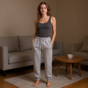 Pantaloni da Jogging HDJ da Donna H7022-2 M/L XL/2XL Grigio Casual Traspirante in Misto Cotone Lavorato a Maglia per l'Autunno - Product Image 2